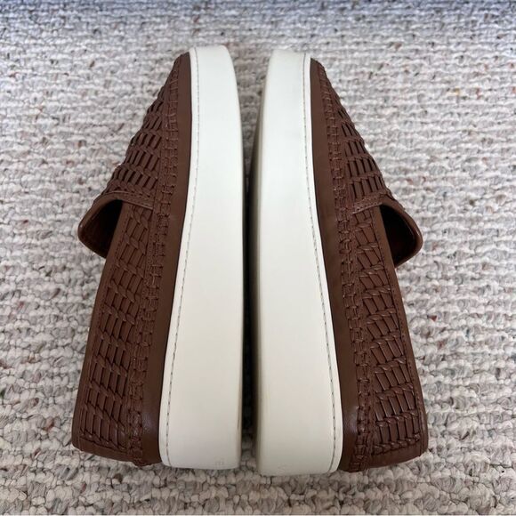 VINCE Stafford Womens Woven Leather Platform Slip On Sneakers - Picture 9 of 15